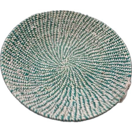 Handcrafted teal and white bowl