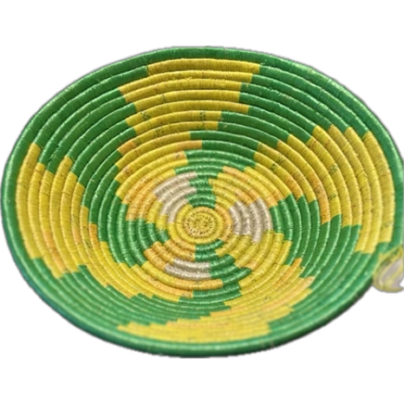Handcrafted green and yellow bowl