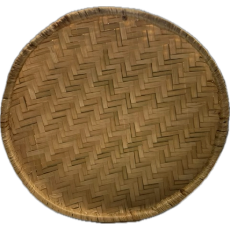 Brown shallow woven basket