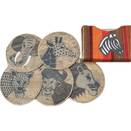 Handmade African Coasters (Big Five)
