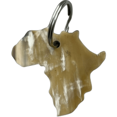 Light Beige African Shaped Key Chain made of Cow Horn