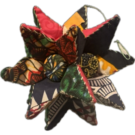 Handmade, Colorful, Decorative Stars out of African Fabric (Medium)