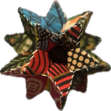 Handmade, Colorful, Decorative Stars out of African Fabric (Small)