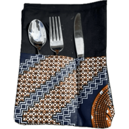 Black and brown silverware placemat set