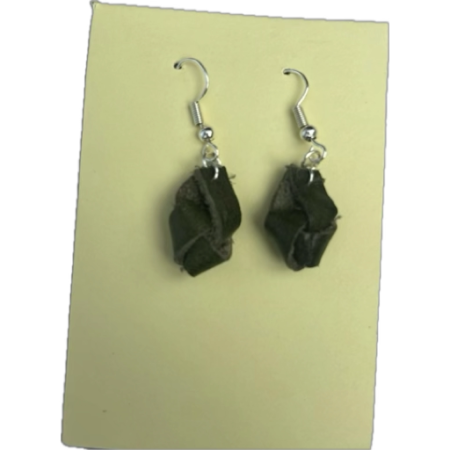 Dark green, small drop earrings