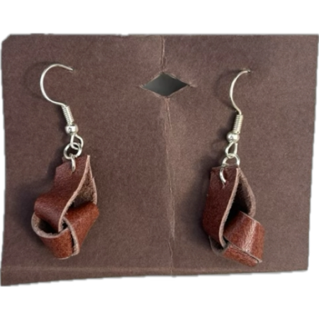 Brown, small drop earrings