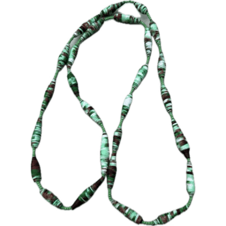 Shades of green paper beads necklace